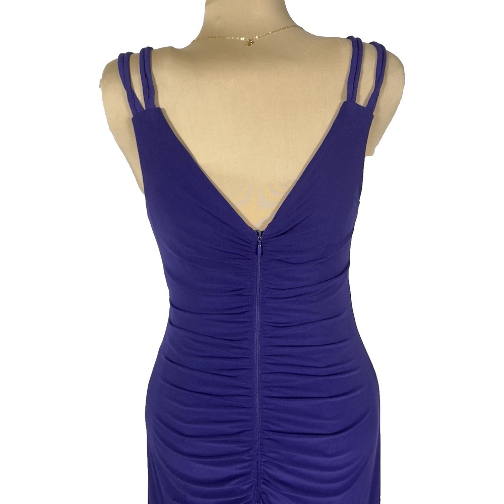 90s BA Nites Vintage Purple Ruffle Front Formal Evening Gown Dress Sz 8 USA Hoco - Picture 6 of 12